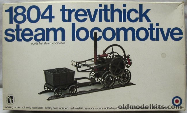 Entex 1/38 1804 Trevithick The World's First Steam Locomotive - With Display Case, 8200 plastic model kit